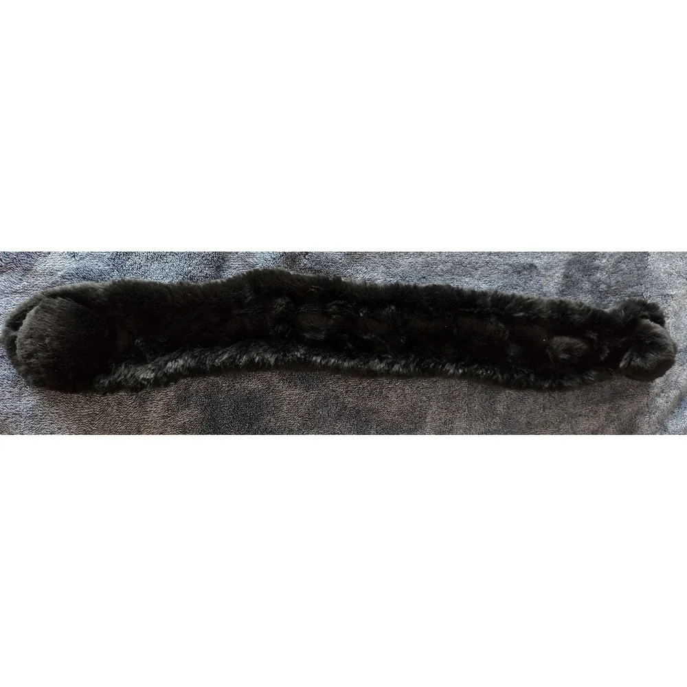 Women's Black‎ Faux Fur Scarf 20 Inch Rectangle Soft Wrap